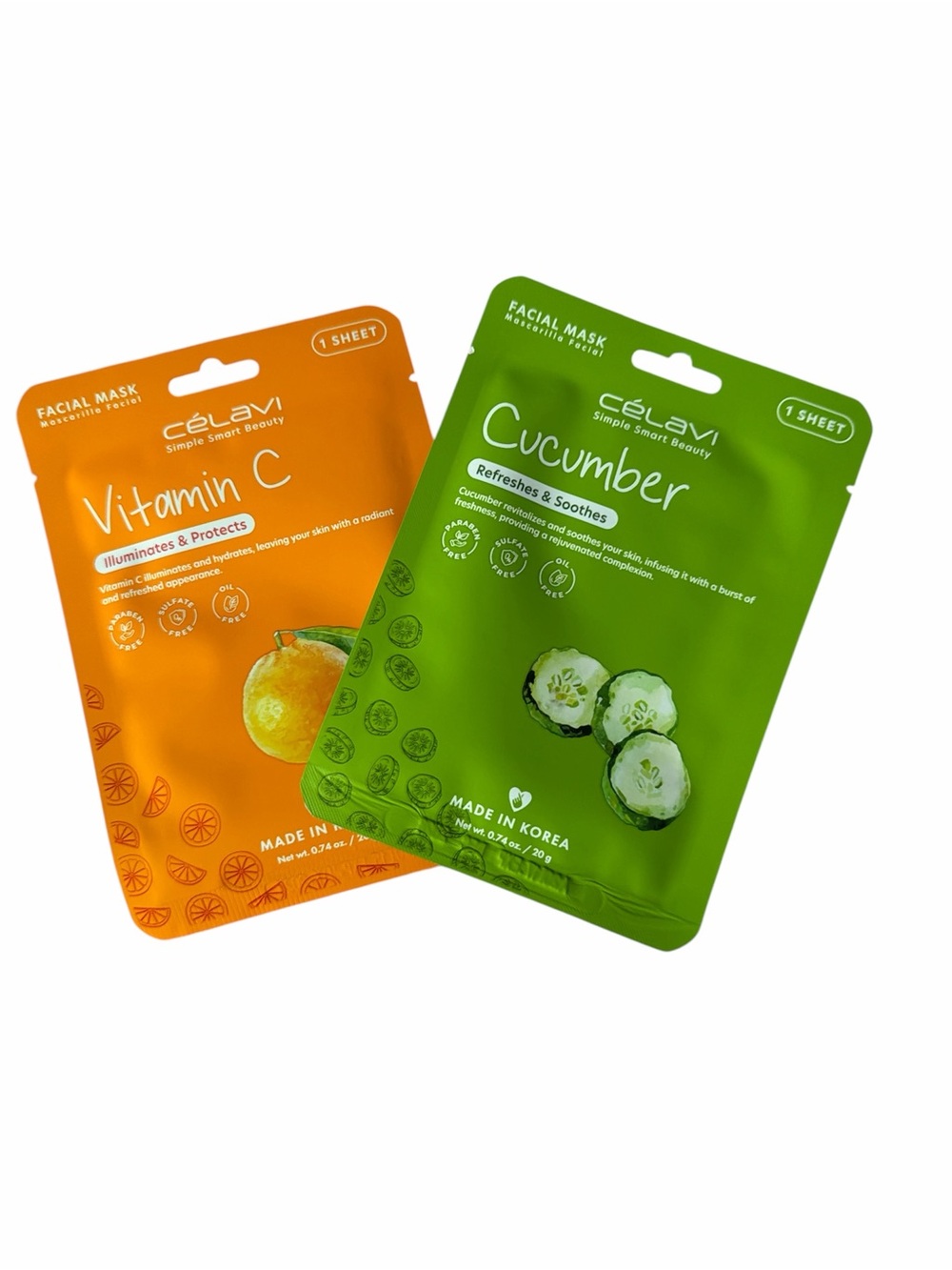 Celavi Vitamin C & Cucumber Sheet Masks